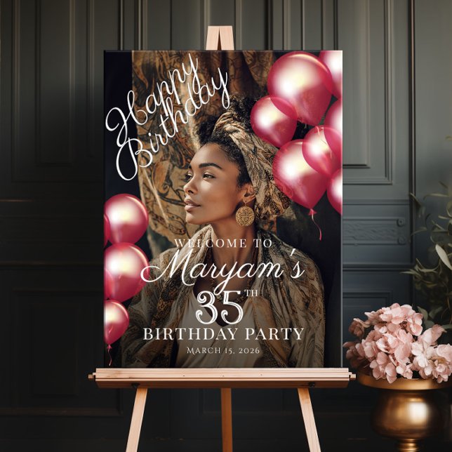 Poster Photo de bienvenue à la fête d'anniversaire (Créateur téléchargé)
