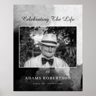 Poster Photo de bienvenue de funérailles délicat noir et 