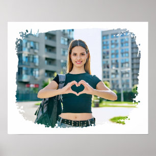 Poster Photo de bordure grunge moderne