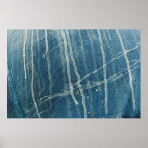 Poster Photo de closep de peinture murale bleue