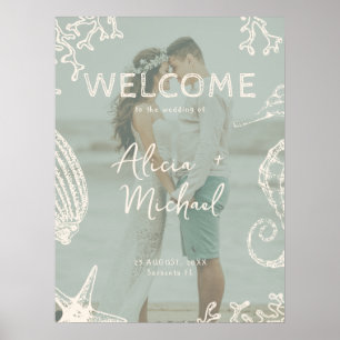 Poster Photo de couple mariage bienvenue sur la côte
