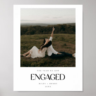 Poster Photo de couple minimaliste "Année de nos fiançail