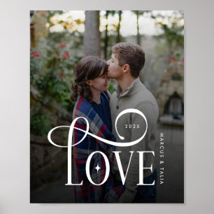 Poster Photo de couples fiancés personnalisé avec écritur