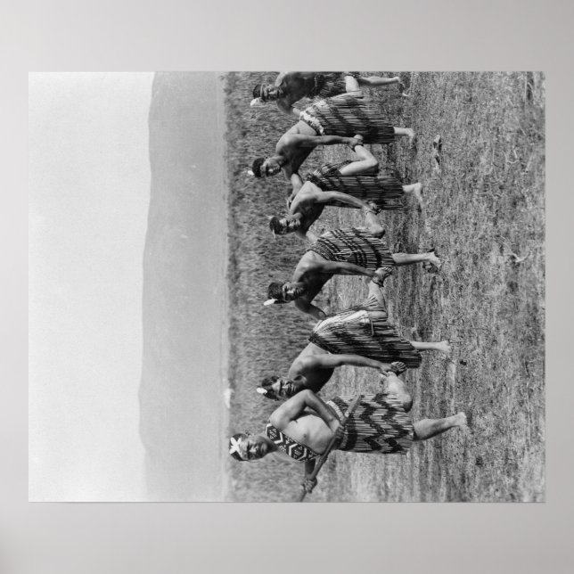 Poster Photo de danse de guerre maorie (Devant)