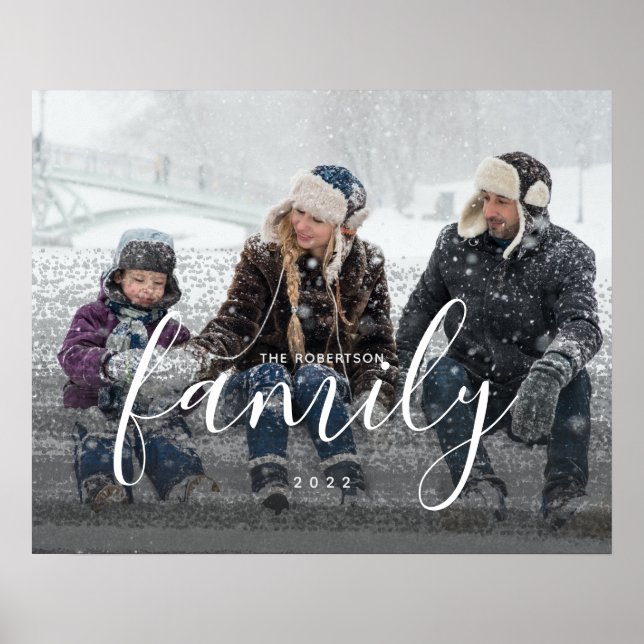 Poster Photo de famille personnalisée Superposition Abstr (Devant)