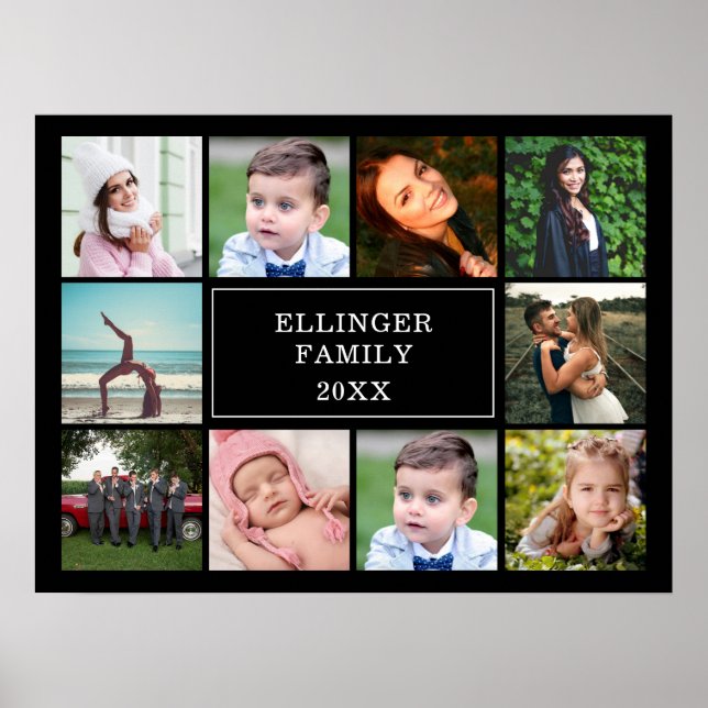 Poster Photo de Family Collage Black Custom (Devant)
