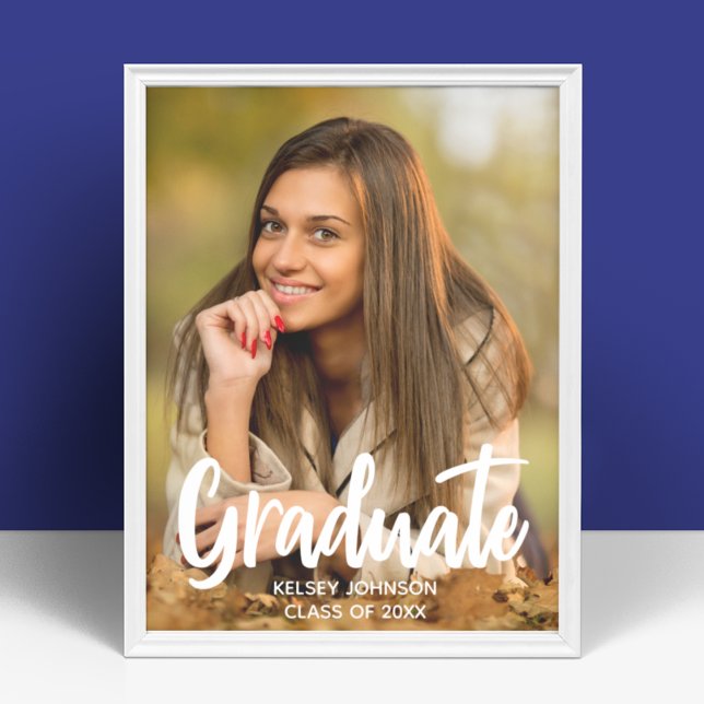 Poster Photo de fin d'études en écriture grasse personnal (Créateur téléchargé)