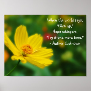 Poster Photo de flore de fleur jaune avec citation