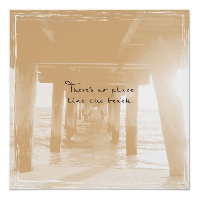 POSTER PHOTO DE JETÉE DE SABLE AVEC CITATION DE PLAGE (Devant)