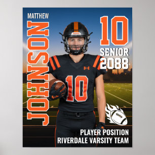 Poster Photo de joueur de football senior sur le stade de