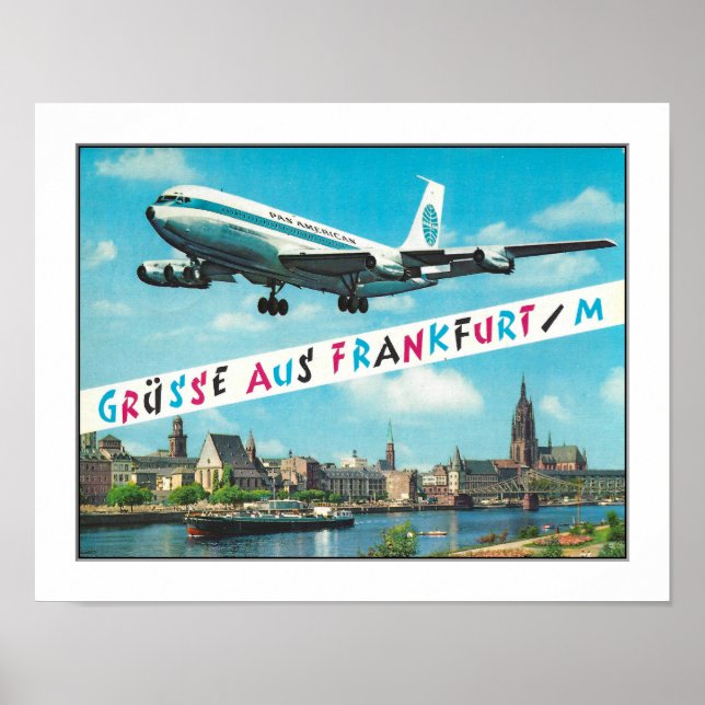 POSTER PHOTO DE LA CARTE POSTALE FRANCFORT ALLEMANDE 1964 (Devant)