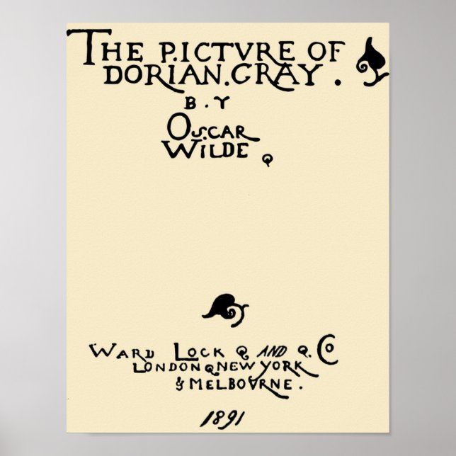 Poster Photo de la couverture de Dorian Gray 1891 (Devant)