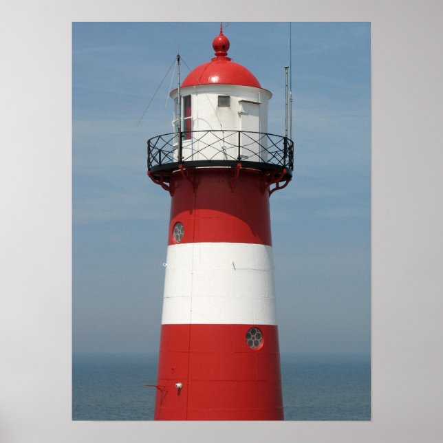 Poster photo de la mer Rouge blanc rayé (Devant)