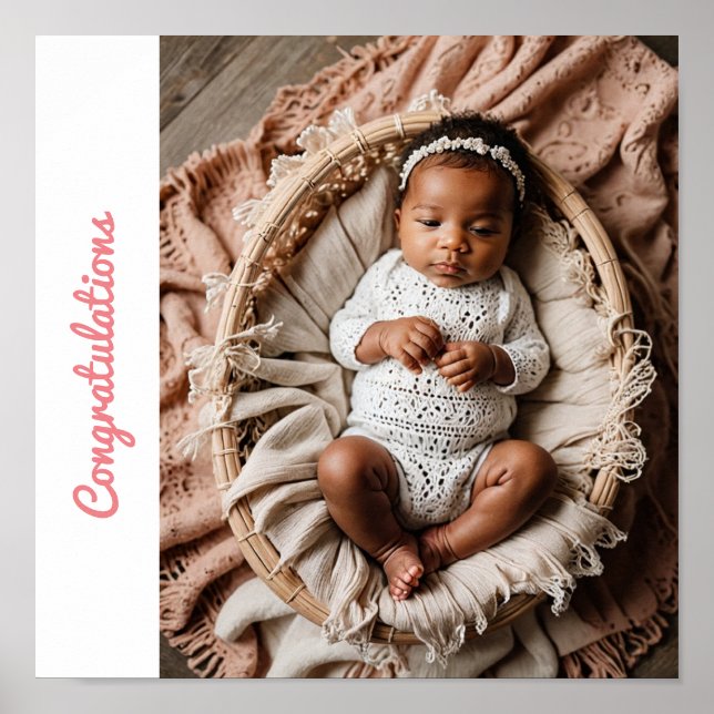 Poster photo de la petite fille rose (Devant)