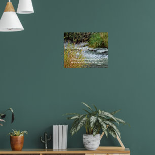 Poster Photo de la rivière courante, vers de Rumi