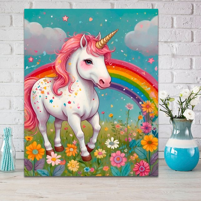 Poster Photo de la salle Magic Unicorn avec Rainbow Kids (Créateur téléchargé)