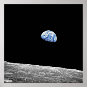 Poster Photo de la Terre vue de l'orbite lunaire par Apol