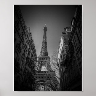 Poster Photo de la Tour Eiffel en noir et blanc