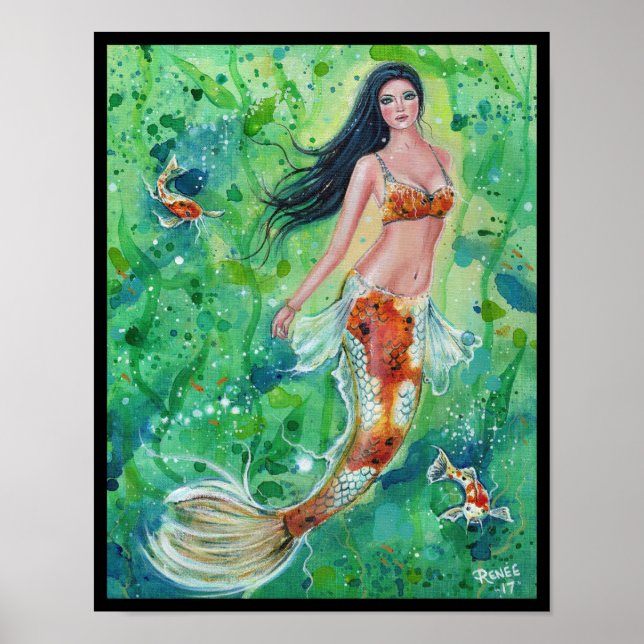 Poster Photo de l'affiche du jardin de Koi mermaid par Re (Devant)