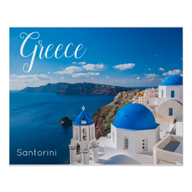 Poster Photo de l'affiche Pittoresque de Santorin Grèce (Devant)