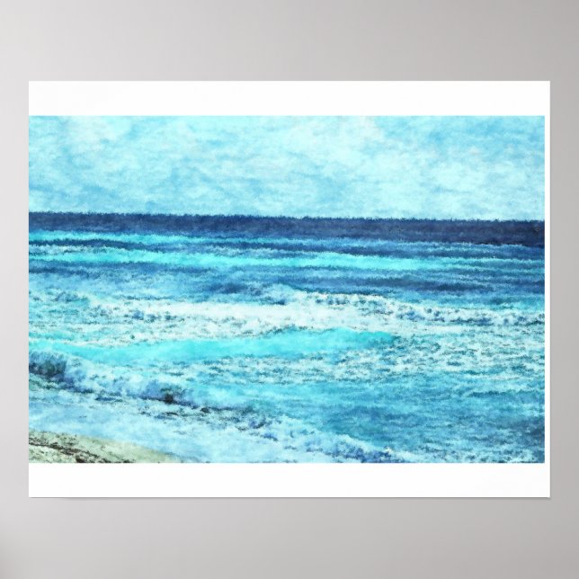 Poster photo de l'aquarelle de Seascape (Devant)