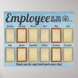 Poster Photo de l'employé du mois affichage de la reconna