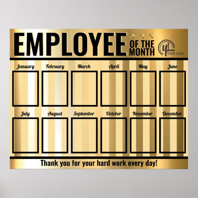 Poster Photo de l'employé du mois affichage de la reconna (Devant)