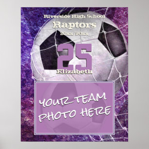 Poster Photo de l'équipe sportive de filles fin de saison