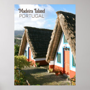 Poster Photo de l'île de Madère avec Maisons Typiques, Po