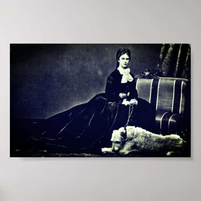 Poster Photo de l'impératrice Elisabeth d'Autriche avec c (Devant)