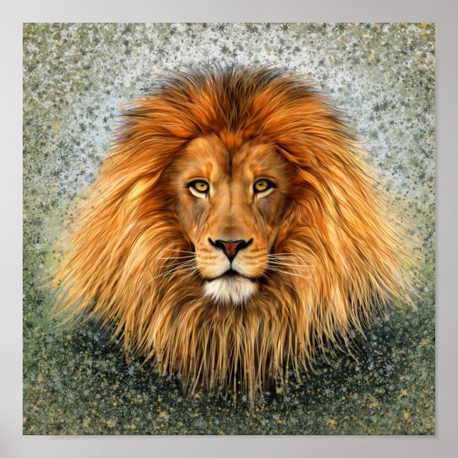 Poster Photo de lion Peinture image (Devant)