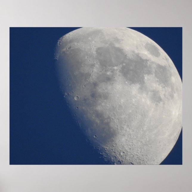 Poster Photo de lune Gros plan des cratères (Devant)
