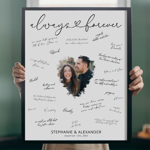 Poster Photo de mariage avec signature des invités