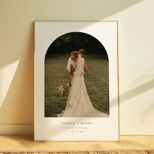 Poster Photo de mariage de couple à l'arche minimaliste m