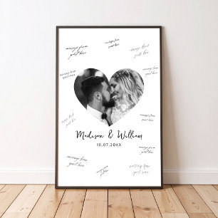 Poster Photo de mariage d'invité signant