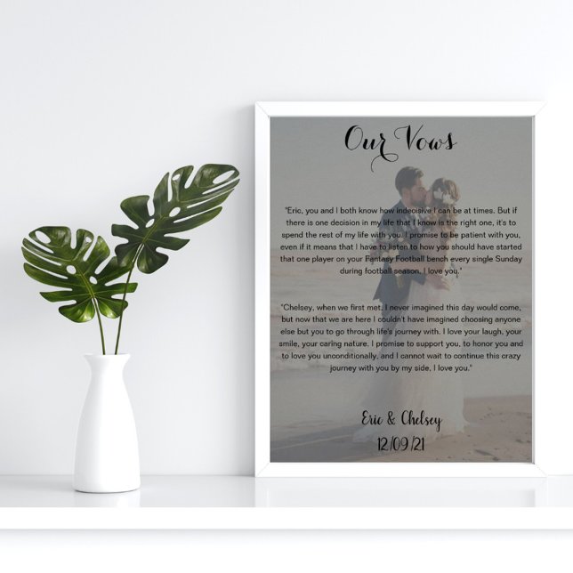 Poster photo de mariage personnalisée avec voeux mariages (Créateur téléchargé)