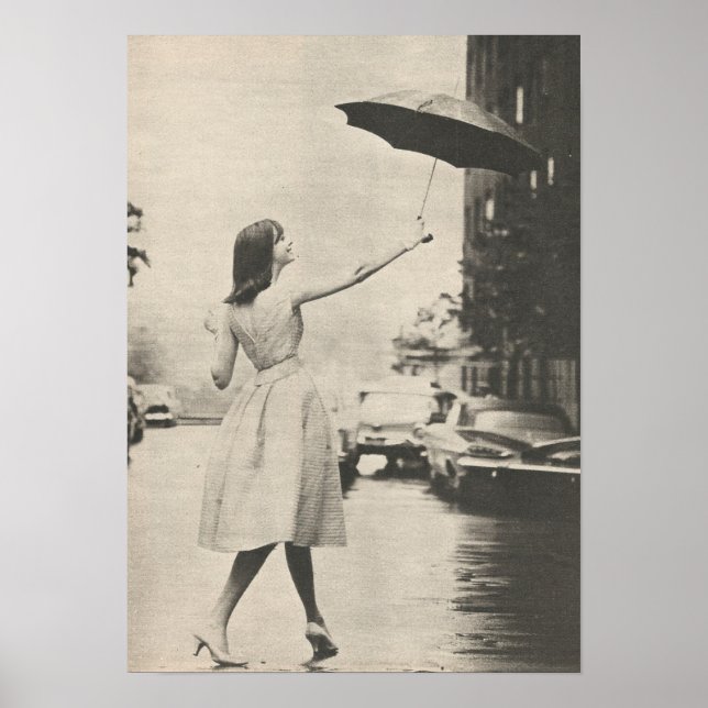Poster Photo de mode noir et blanc 1960 (Devant)