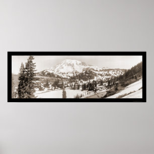 Poster Photo de neige du Mont Rainier WA 1925