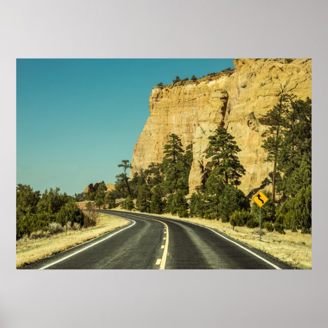 Poster Photo de paysage routier aux États-Unis (Devant)