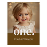 Poster photo de premier anniversaire en Brown