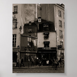 Poster photo de rue en noir et blanc à paris