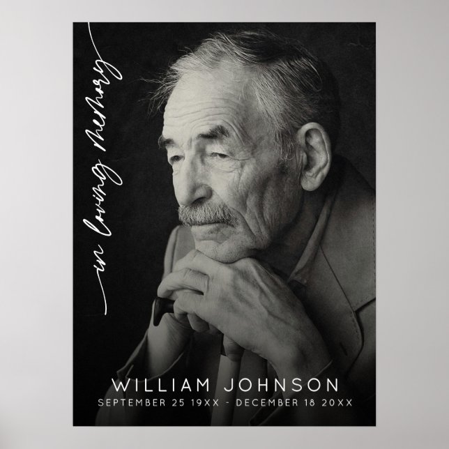 Poster Photo de souvenir de funérailles en mémoire affect (Devant)