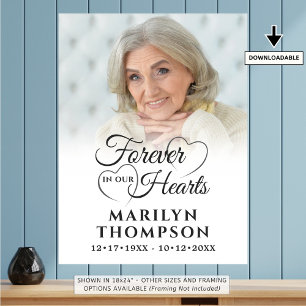 Poster Photo de souvenir funéraire À JAMAIS DANS NOS CŒUR