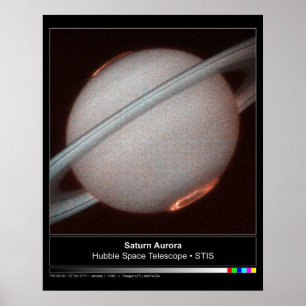 Poster Photo de télescope de Hubble de l'aurore de Saturn