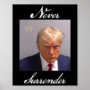 Poster Photo de Trump Ne jamais abandonner
