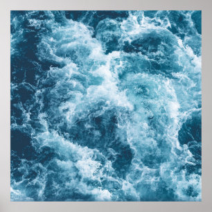 Poster photo Deep Blue Ocean Waves