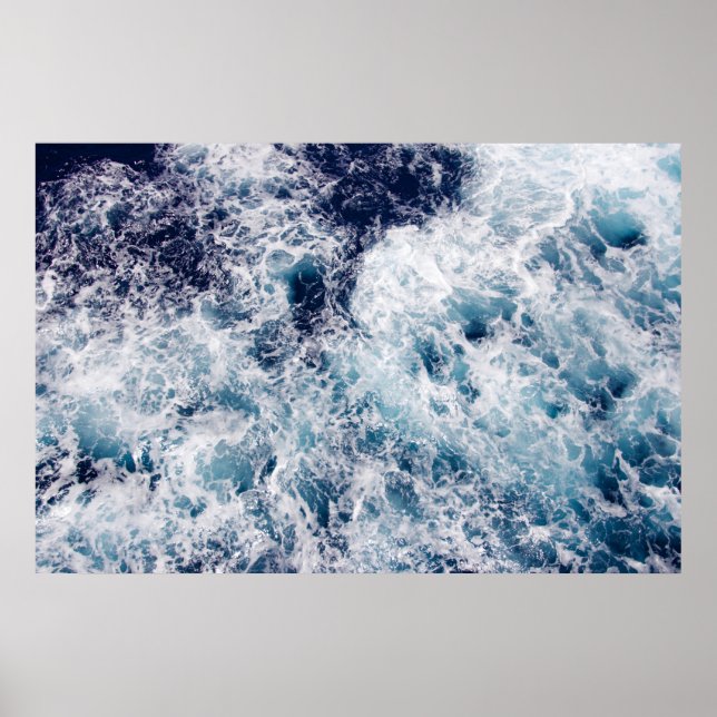 Poster photo Deep Blue Ocean Waves (Devant)