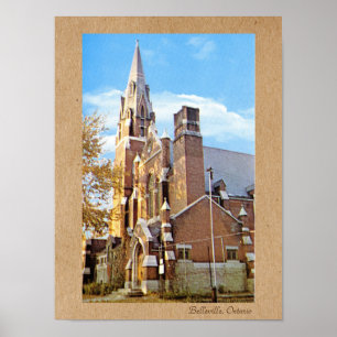 Poster Photo d'église vintage des années 1970