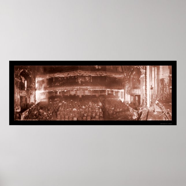 Poster Photo d'incendie du théâtre Iroquois 1903 (Devant)