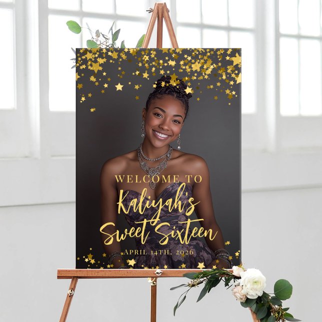 Poster Photo douce moderne 16 party bienvenue (Créateur téléchargé)